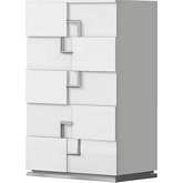 Infinity Chest in Bianco Lucido Gloss White & Steel